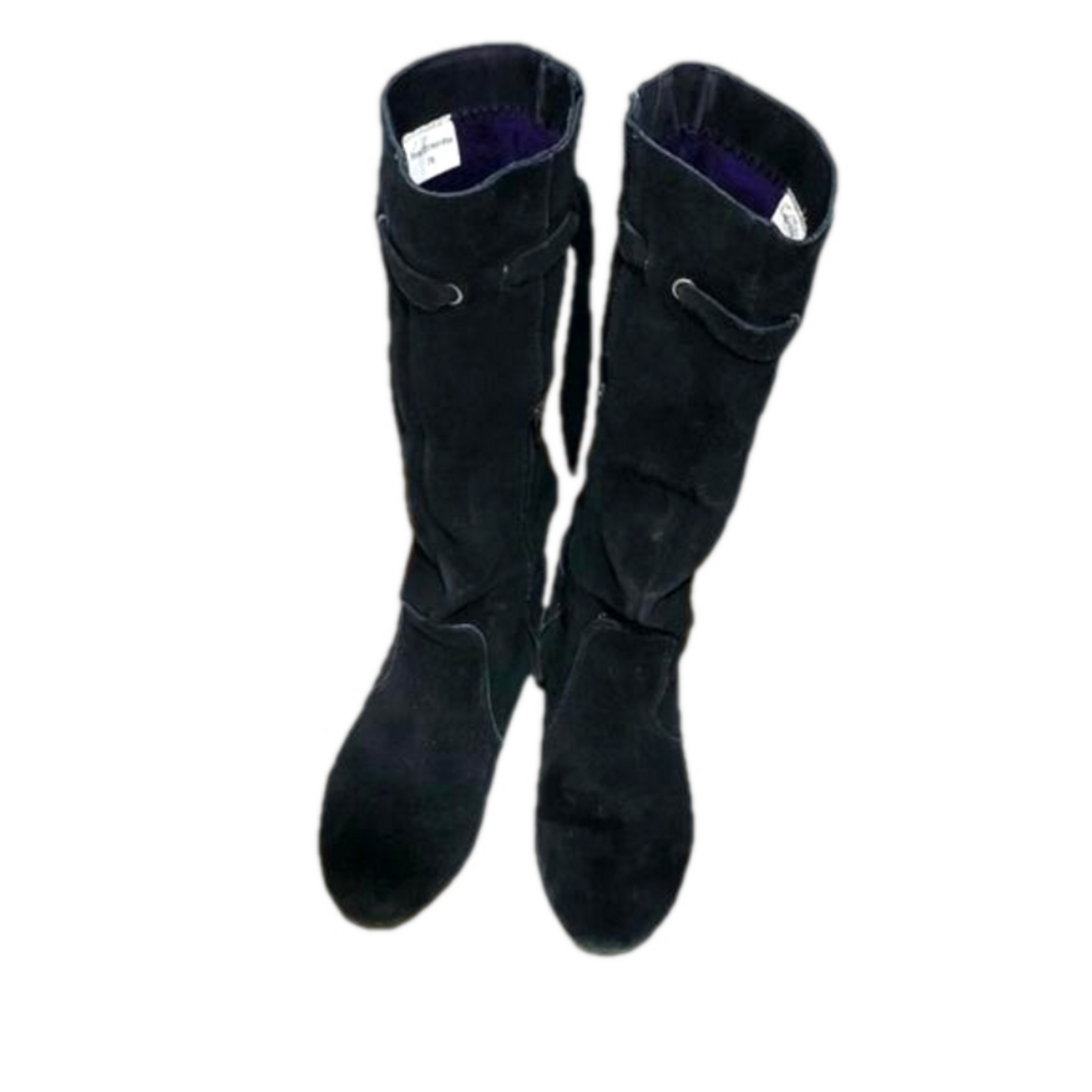 Bastien black suede tall boots